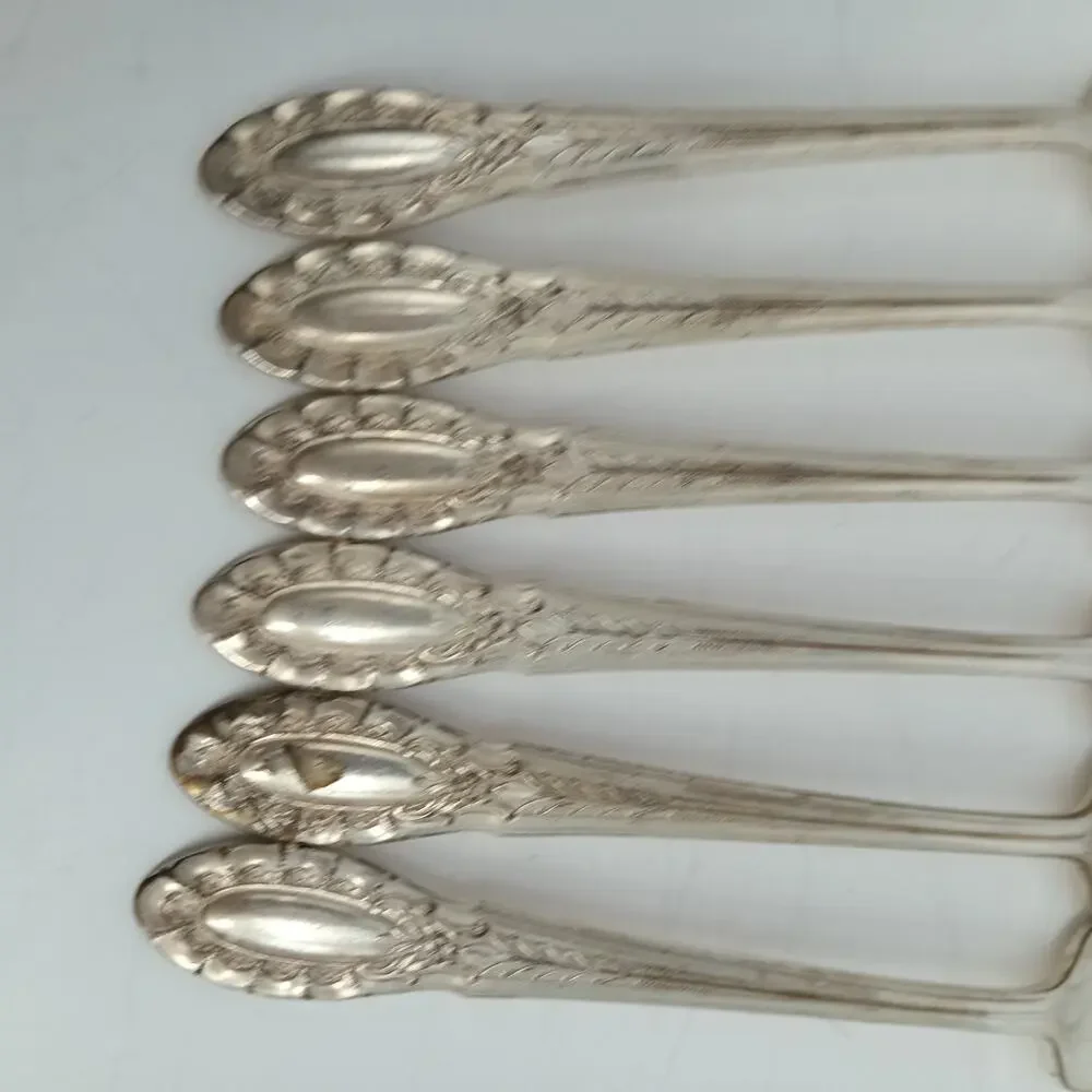 6X DF Wallace Silver Plate Silverplate 1937 SOUTHGATE Dinner Forks